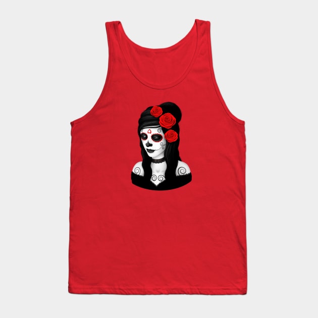 Day of the Dead Girl with Red Roses Tank Top by jeffbartels